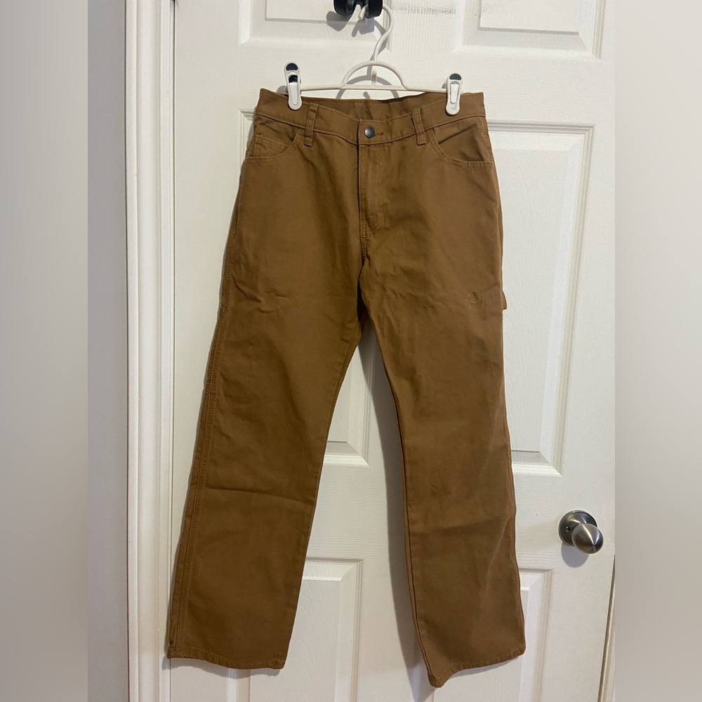 Dickies Men’s Tan Brown Canvas Work Pants Sz 28x30